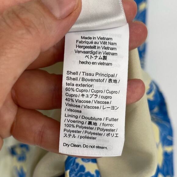 J. Crew Drapey Long Parke Blue Foral Printed Blazer Jacket in Cupro Blend size 2 - Picture 9 of 9